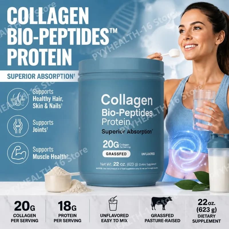 Collagen Peptides Powder Serving Grass Fed Bovine Collagen Protein Supplement for Hair Skin Nails Joint Support Unflavored 623g