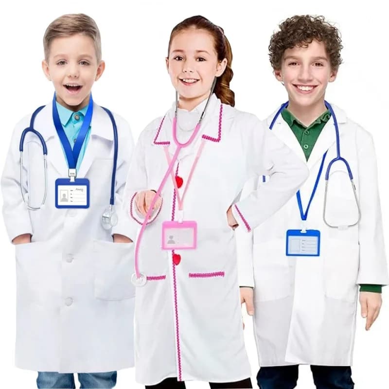 Costume per bambini costume da spettacolo professionale medico per bambini cappotto bianco costume da performance coatangel bianco scientifico
