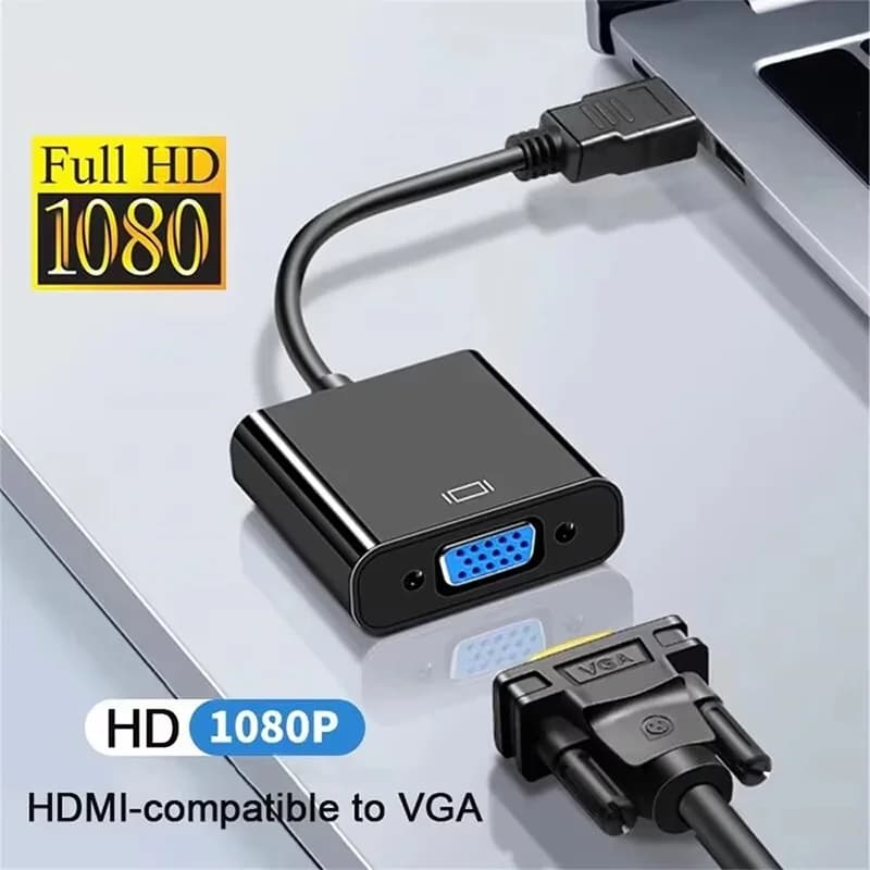 Full 1080P HDMI-compatible Female To VGA Male Adapter Converter With 3.5mm Audio Cable For TV Box Display Projector Monitor HDTV