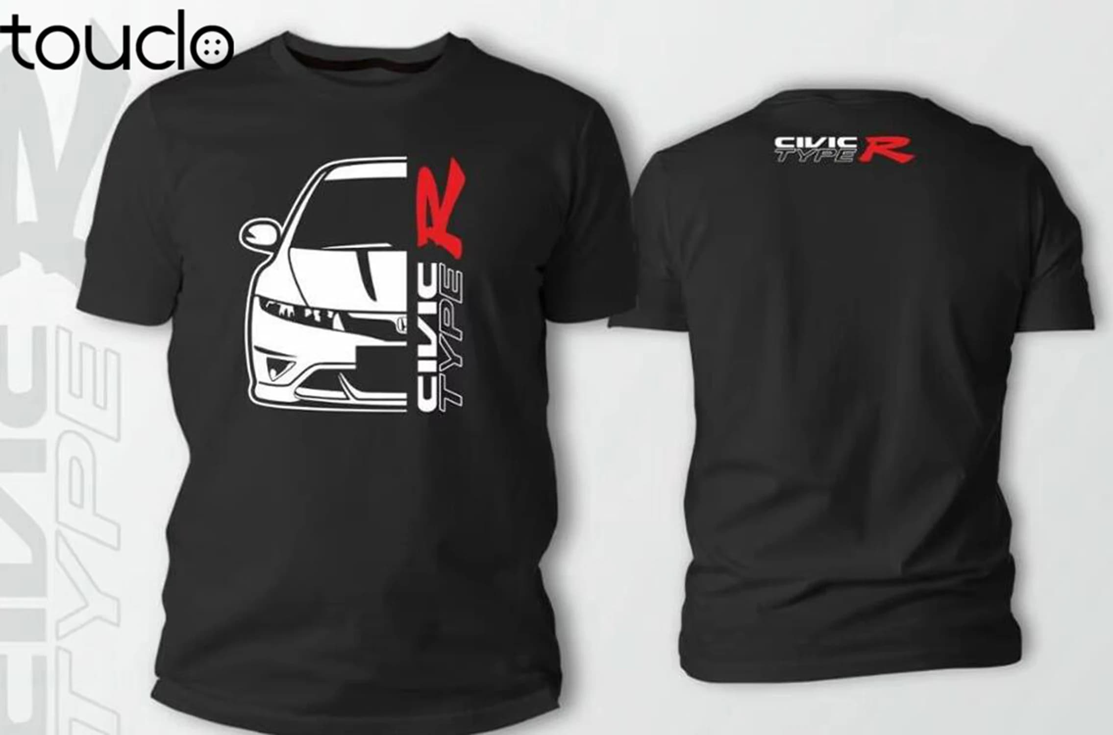 Doppio Lato Hon Civic Tipo R Fn2R Auto Nero T-Shirt Moda 100% Cotone Uomo Uomo T Shirt Tees Personalizzato Cool Camicie