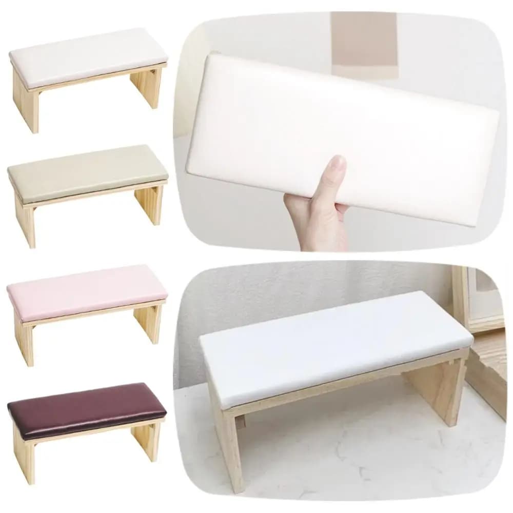 Cuscino Ergonomico Antiscivolo per Manicure, Supporto in Legno per Braccio, Cuscino Impermeabile e Confortevole per Nail Art