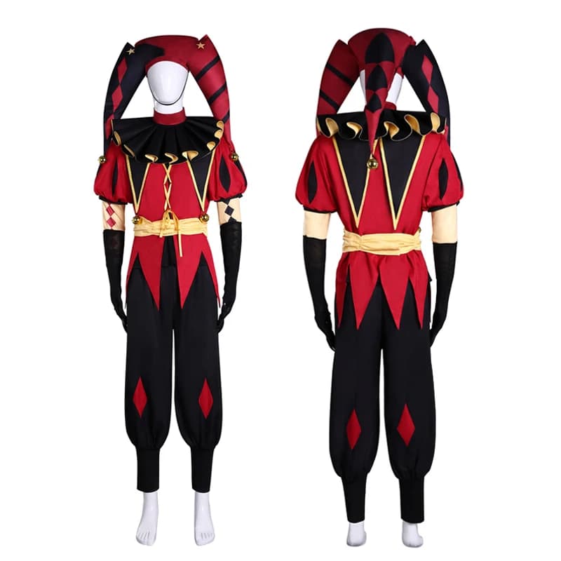 Costume da Clown Harlequin di Freak Circus - Set Completo da Pagliaccetto Pierrot Unisex per Halloween e Carnevale 2026