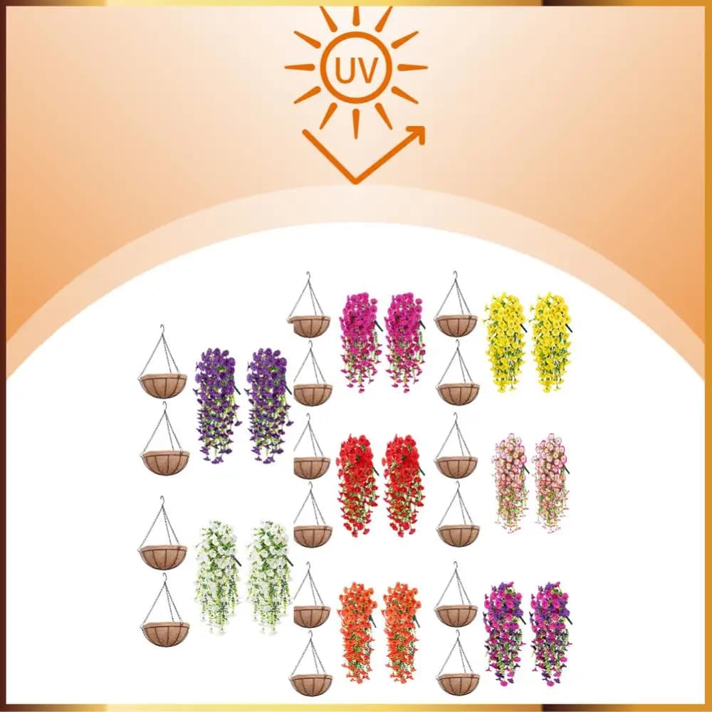 4 Pezzi Fiori Artificiali Pendenti, Viti di Gloriosa Resistenti, Piante Realistiche per Matrimoni, Casa, Giardino, Esterni