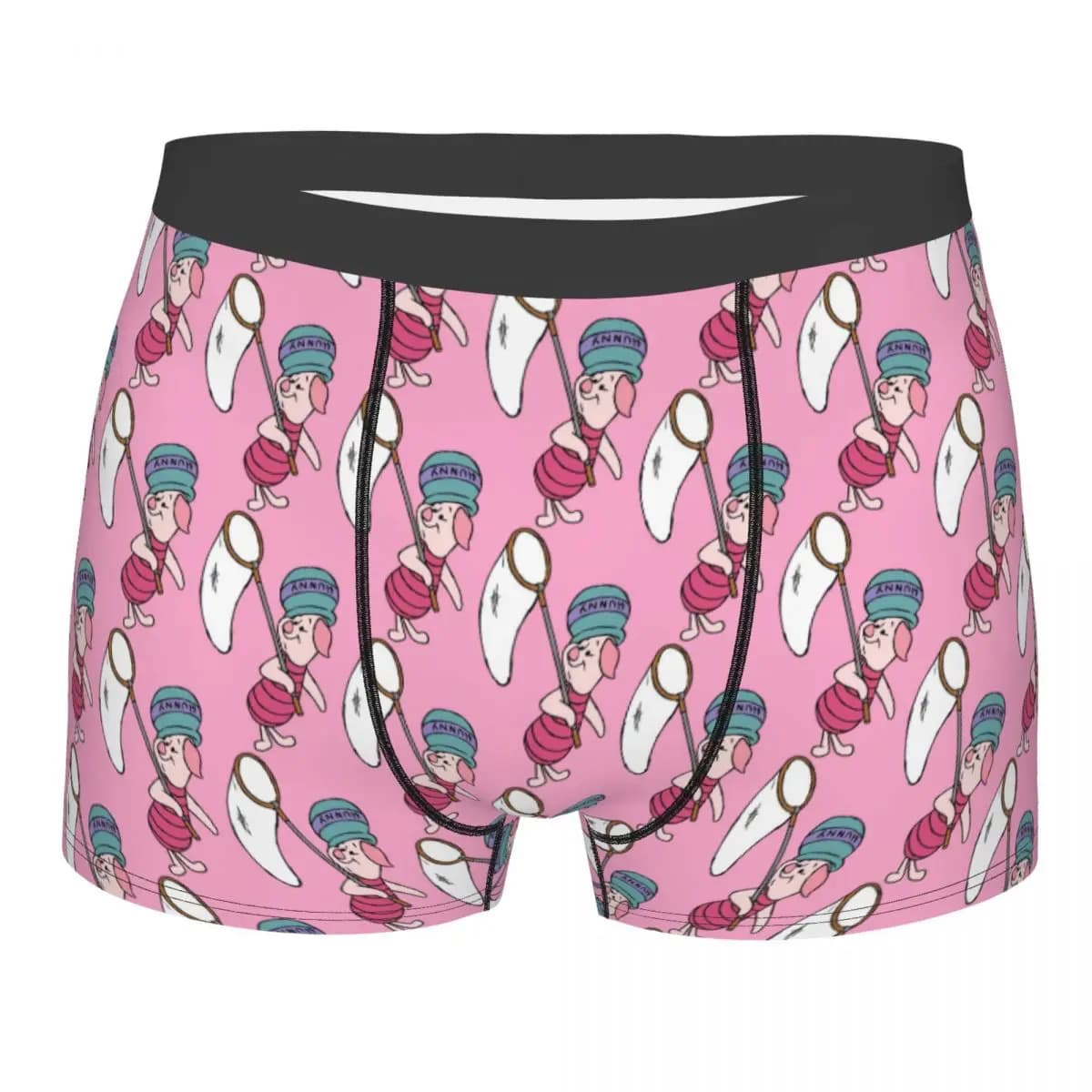 Fun Personalized Men's Slip Boxer with Piglet Printing from the Great Film, Elasticized