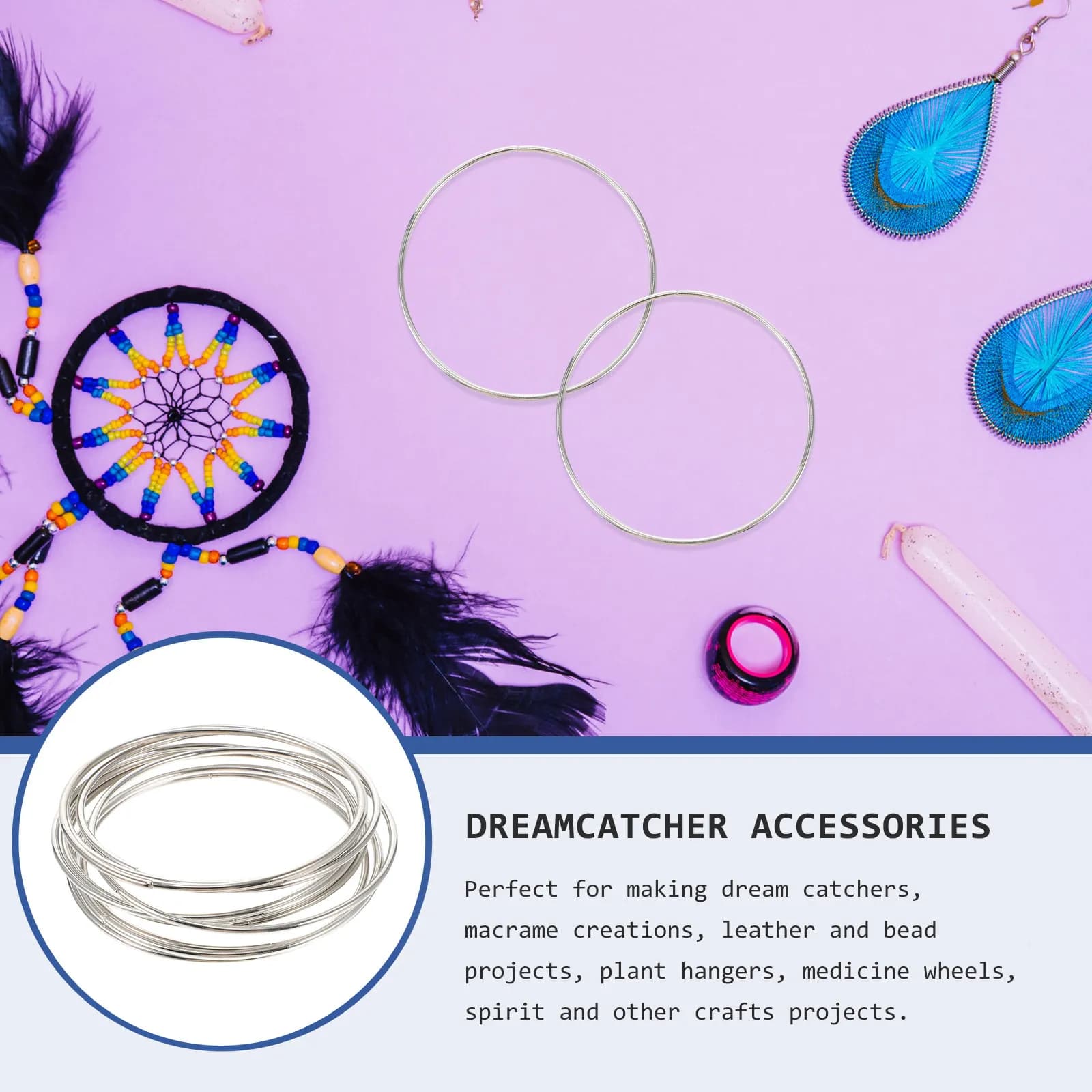 10Pcs Premium Metal Ring 10Cm for Dreamcatcher Making DIY Wall Hanging Art Craft Home Decor Item Dreamcatcher Ring