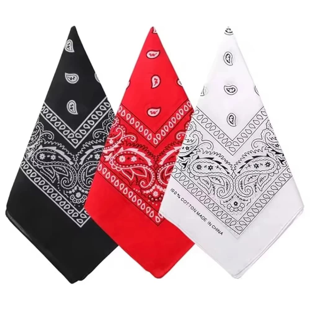 Sciarpa Hip Hop Cowboy Paisley, bandana grande, foulard quadrato, per uomo e donna, 53x53 cm, nero, rosso, bianco, per avvolgere i capelli, sciarpa, scialle