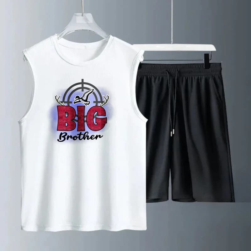 Abito gilet da uomo Canottiere estive senza maniche stampate Big Brother + pantaloncini tuta da uomo tuta y2k Asciugatura rapida da uomo