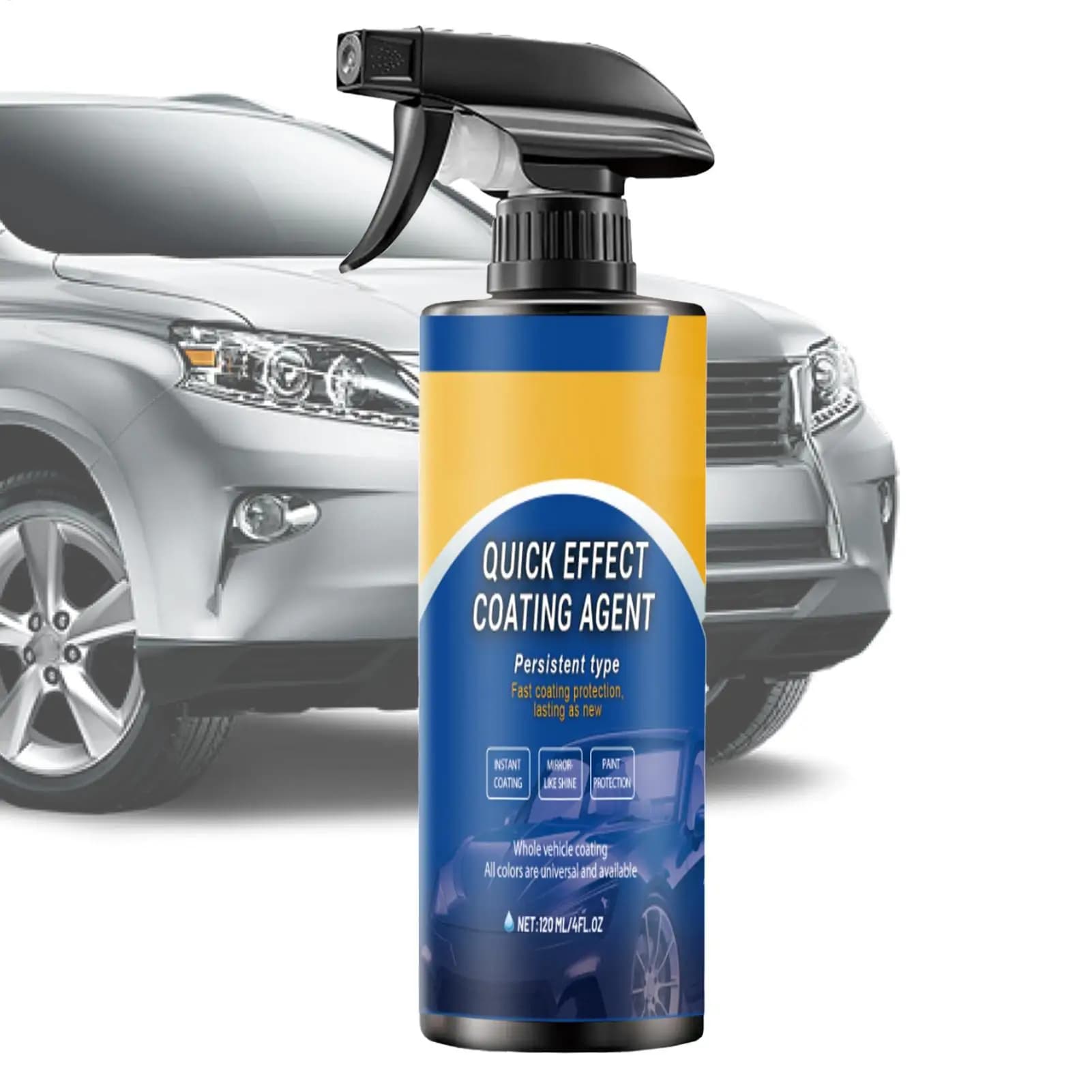 Spray per Rivestimento Auto ad Effetto Rapido, Agente di Rivestimento per Auto, Cera Facile da Applicare, Spray Lucidante Senza Acqua, Emulsione per Rimozione Pellicola Oleosa