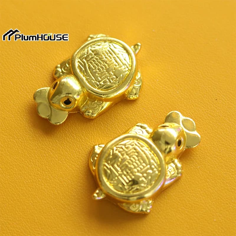 Fengshui Lucky Turtle Wallet Charm Money-biting Turtle Ornaments Decor With "Daily Wealth" For Longevity Financial Protection