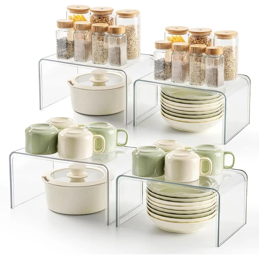 Set di 4 Portaspezie, Organizzatori per Dispensa e Ripostiglio, Ideali per Armadietti da Cucina, Bagno, Scrivania e Organizzazione del Piano di Lavoro