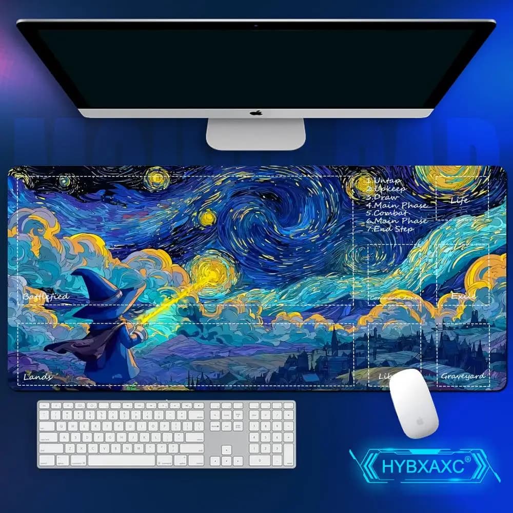 Tappetino da Gioco Antiscivolo Durevole per MTG TCG, Tappetino Liscio da Tavolo per Appassionati di Magic The Gathering, HYBXAXC 900x400, Utilizzabile anche come Tappetino per Mouse