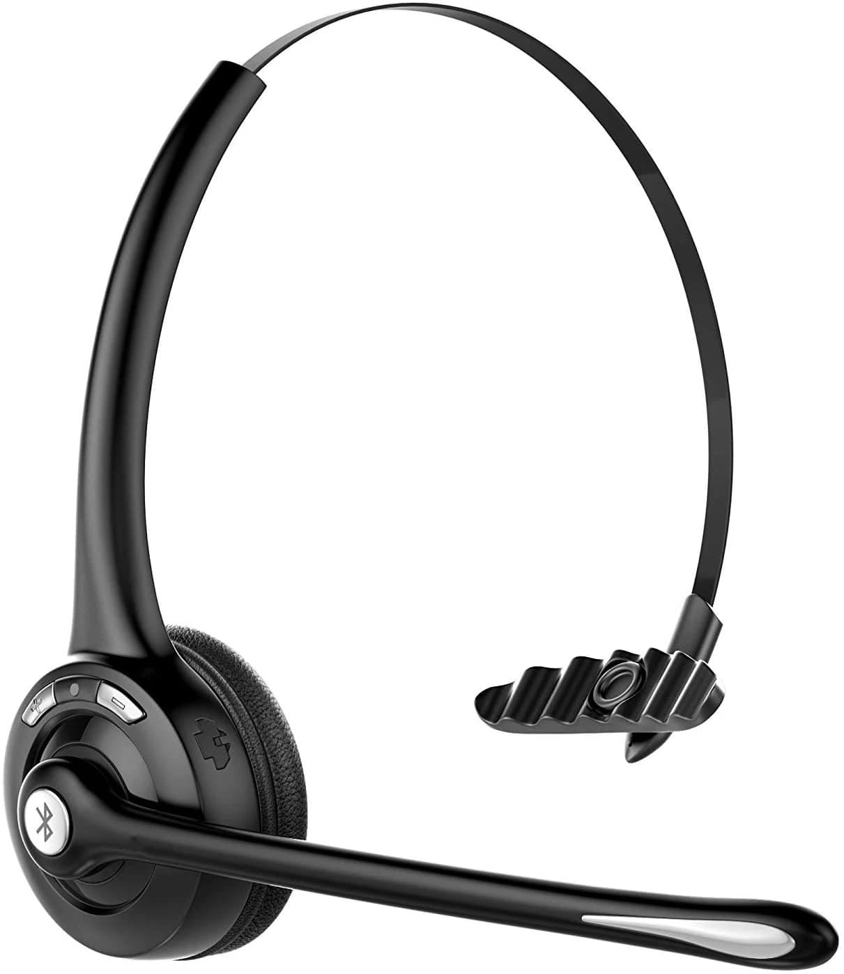 Auricolare Bluetooth, cuffie wireless sull'orecchio con microfono con cancellazione del rumore per camionista, auricolare wireless a mani libere con