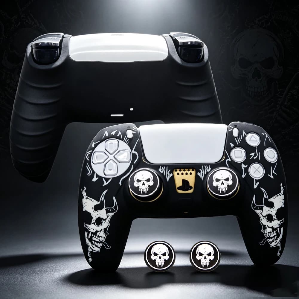 Soft Silicone Case For PS5 Game Controller Protective Cover Spider Gamepad Touchpad Stickers Thumb Stick Grip Cap Accessories
