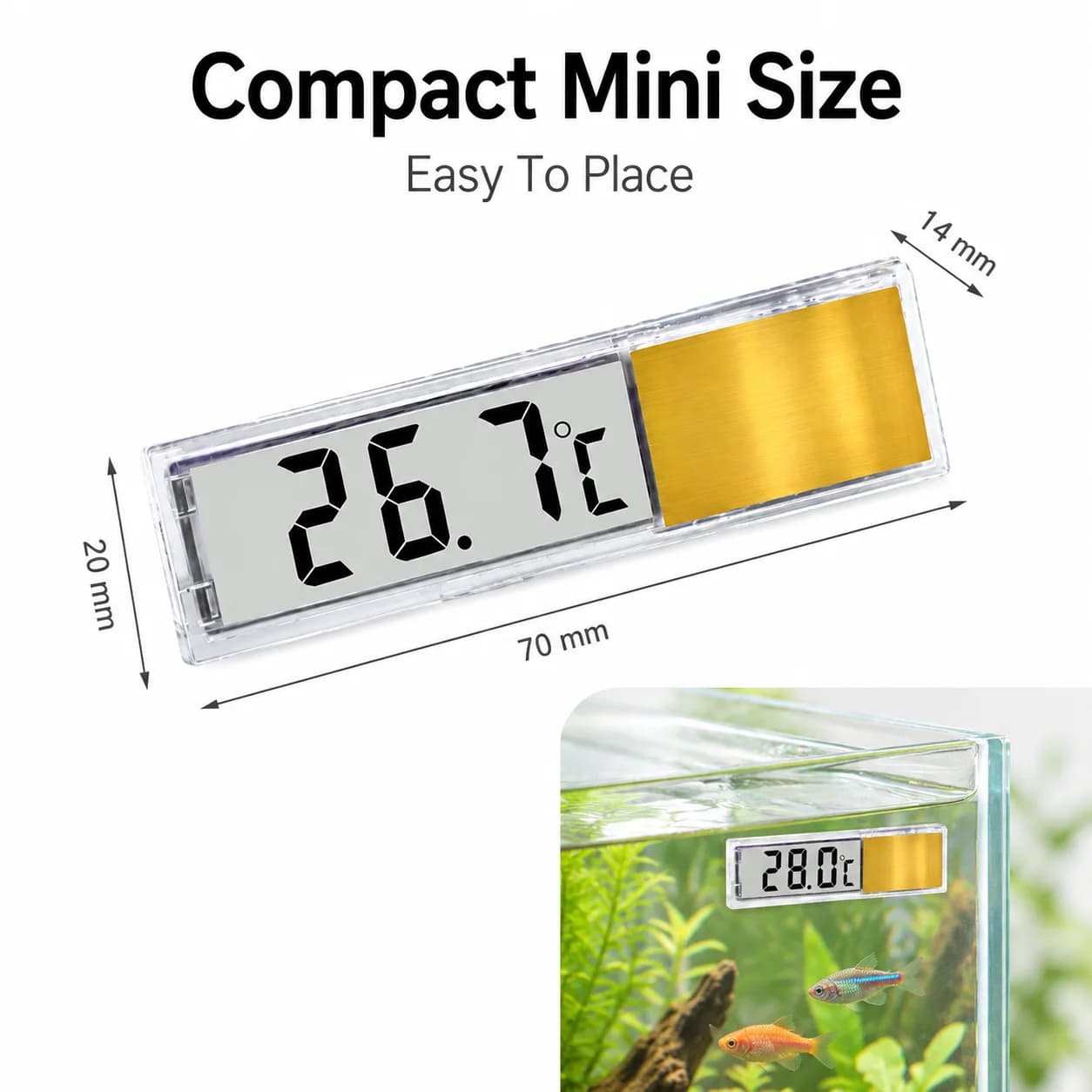 Digital LCD Fish Tank Thermometer Aquarium Temperature Measurement Tool for Turtle Tank Accessories