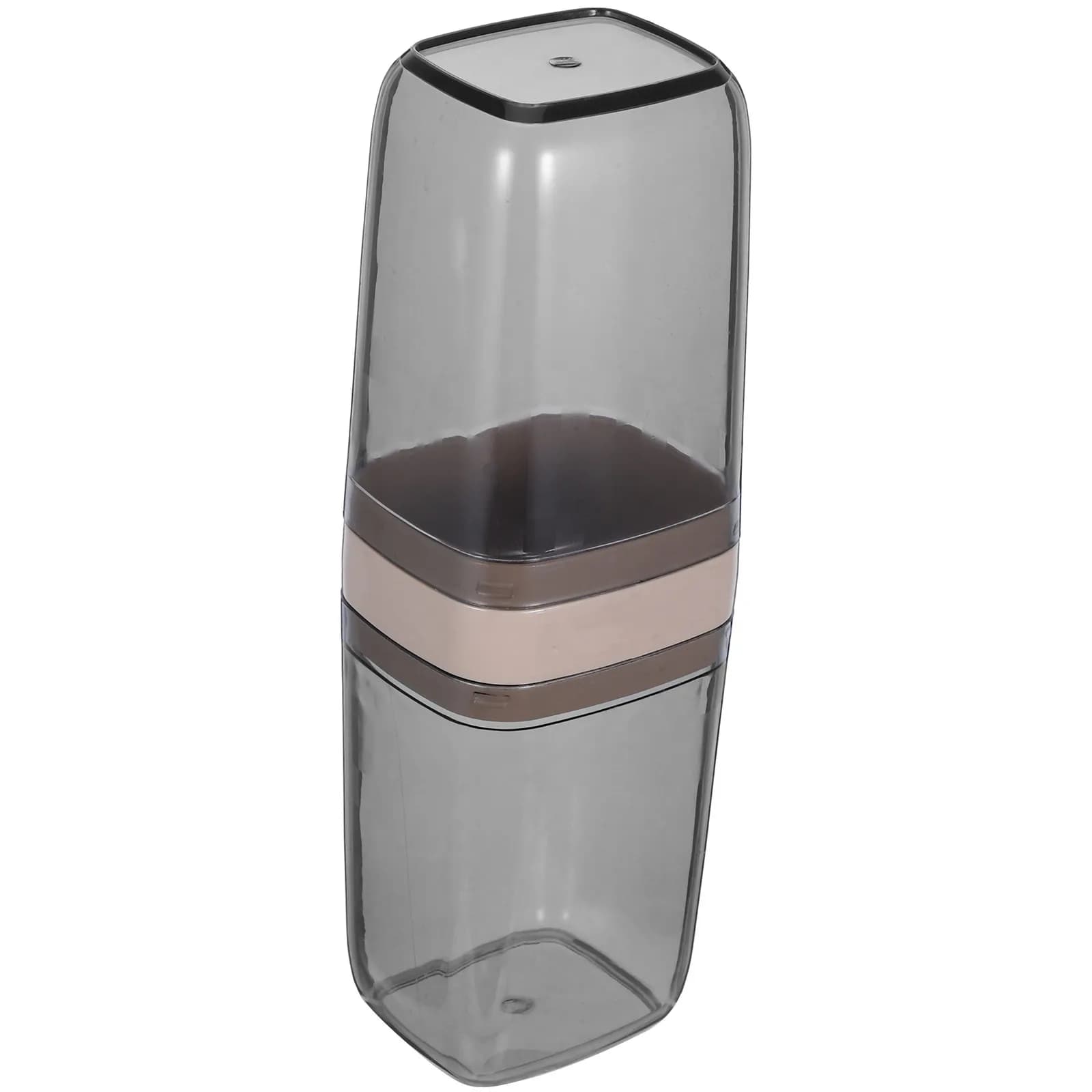 Scatola Portatile per Spazzolino da Viaggio, Grigio Traslucido, Porta Spazzolino 2-in-1 Leggero e Compatto per Viaggi