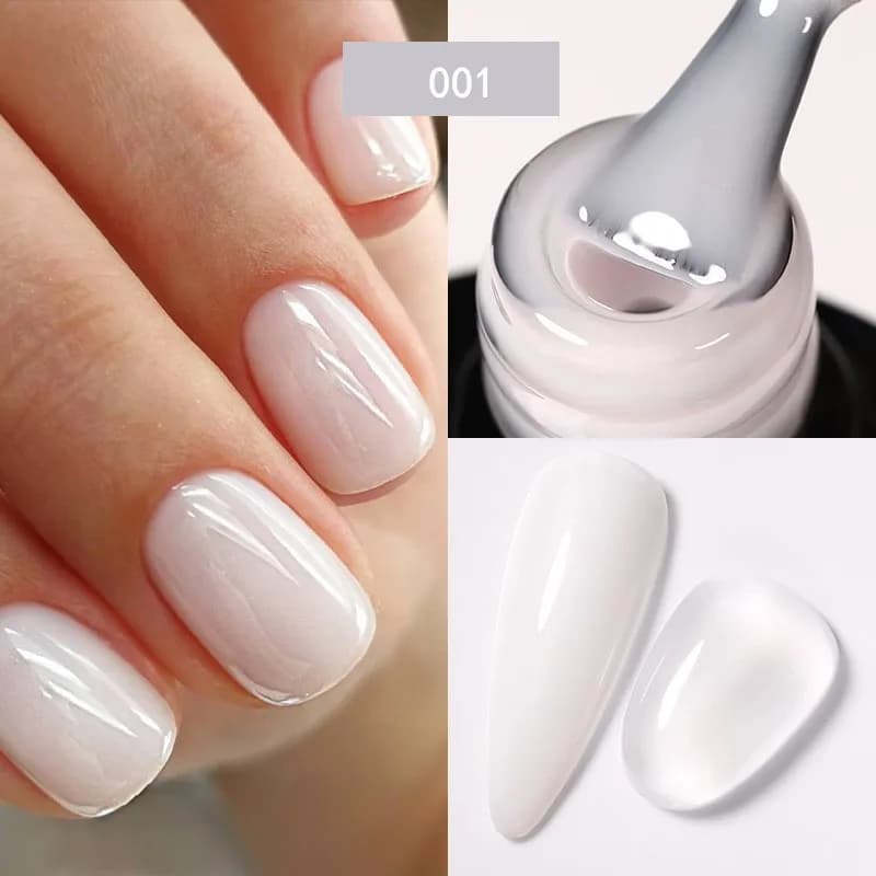 HOLA NAIL Gel base in gomma rosa latte Smalto glitter 15ml Vernice semipermanente Soak Off Gel UV LED autolivellante Gel nudo
