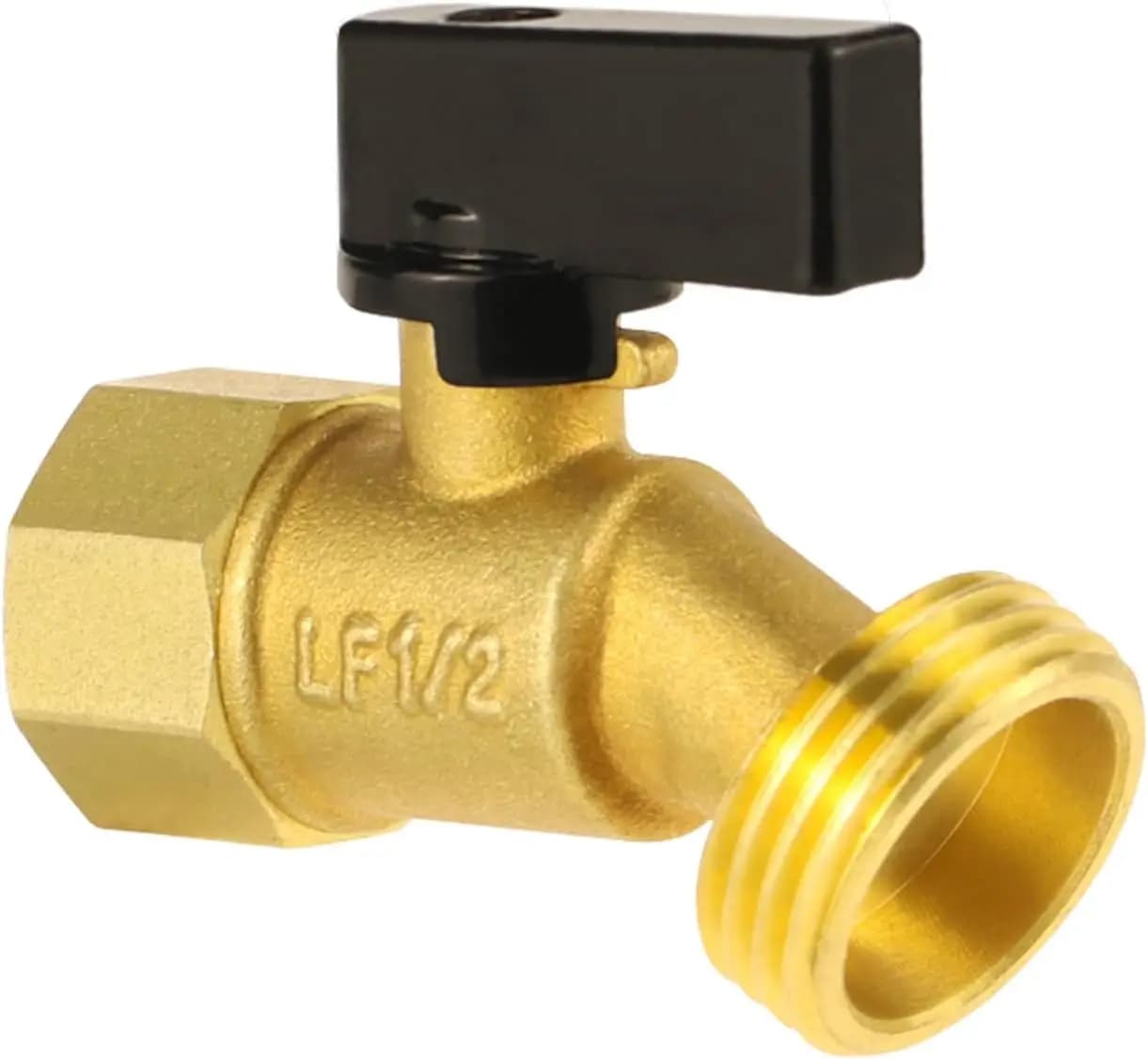 Rubinetto per Esterni in Ottone, Filettatura Femmina NPT da 1/2" a Maschio GHT da 3/4", Confezione da 1 per Rubinetto da Giardino
