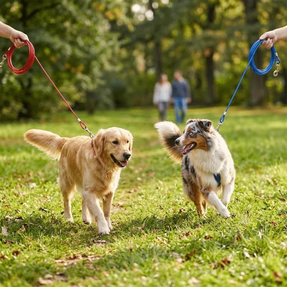 Guinzaglio per Addestramento Cani Extra Lungo con Anima in Metallo Rinforzata, Corpo in Filo Spesso Anti-Morso, Alta Resistenza