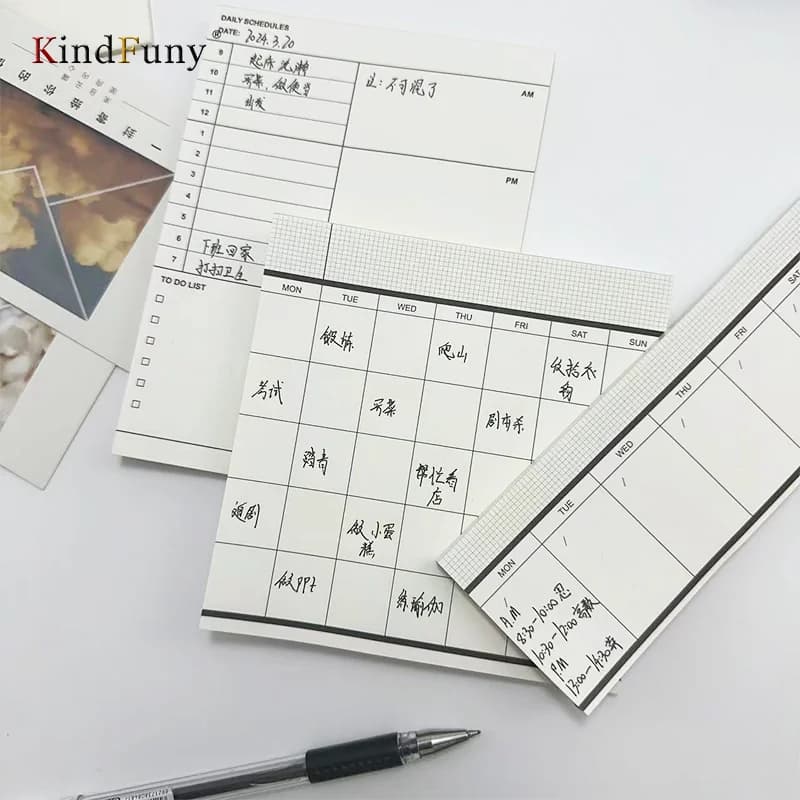 KindFuny 3 confezioni giornaliero settimanale mensile Planner Agenda Notebook Memo obiettivi settimanali pianificazioni di abitudine cancelleria forniture scolastiche per ufficio