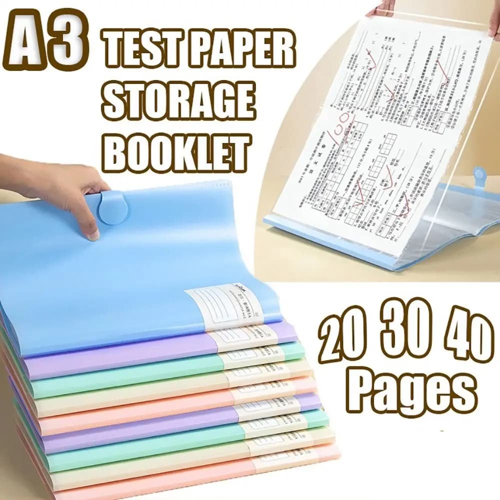 Cartella Portadocumenti A3 di Alta Qualità, Grande Capacità, Impermeabile e Antipolvere, Borsa per Archivi da 20/30/40 Pagine, Idea Regalo