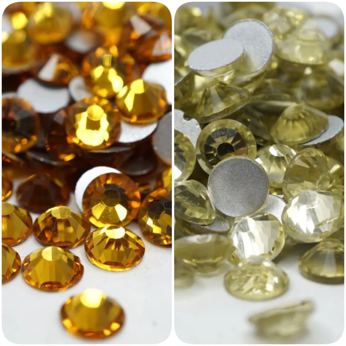 Topazio Jonquil 1440 pezzi SS10-SS20 Strass in vetro non hotfix Strass sciolti per decorazioni nail art Crafting fai da te