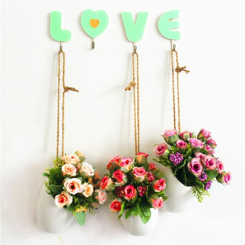 Simulation Flower Champagne Rose Bonsai Family Plants Balcony Home Garden Bonsai Potted Valentine's Day Gift