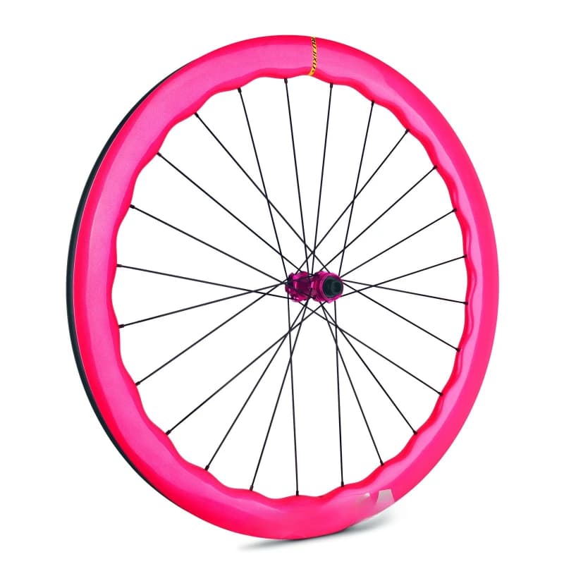 Cerchio in carbonio rosa a 6 artigli per bici da strada Set di ruote in fibra con freno a disco per bici da strada 700C Cerchio per coltello in carbonio con blocco medio per bicicletta
