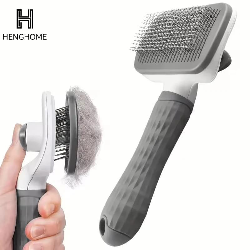 Easy Clean Pet Grooming Brush One Click Hair Removal Self Cleaning Button Special For Cats And Dogs All Seasons Available