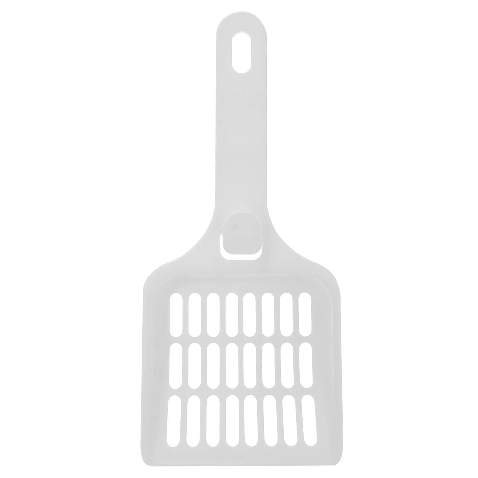 Paletta per lettiera in plastica con manico lungo, filtro per escrementi, resistente alle alte temperature, impugnatura antiscivolo per lettiera agglomerante e cristallina
