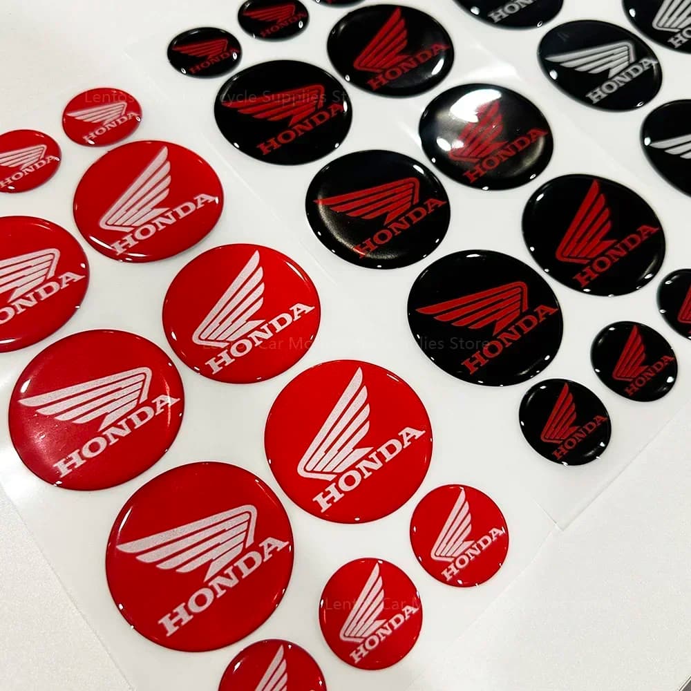 Adesivi Premium 3D in Gomma Morbida con Logo Riflettente, Resistenti al Sole, Stile Racing, Decorativi per Moto Honda Modificate