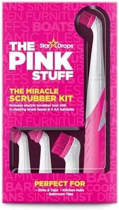 Kit di Pulizia Pink Stuff con 4 Testine Spazzola - Set di Strumenti per la Pulizia Stardrops Rosa
