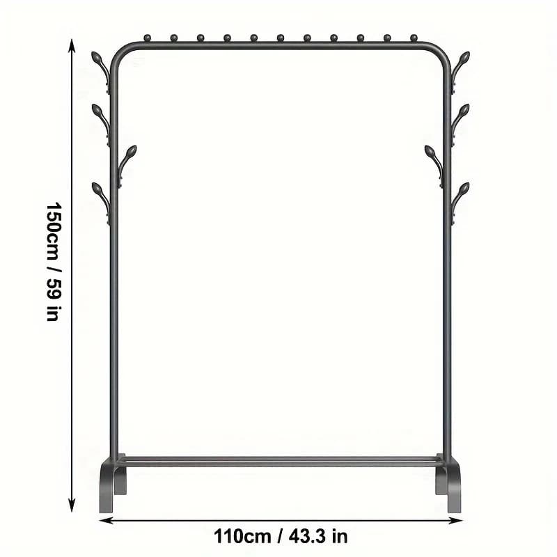 [Storage Metal Organiser] Clothes Garment Coat Hanger Rack Organiser Hat Hook Stand Shoes Storage Metal