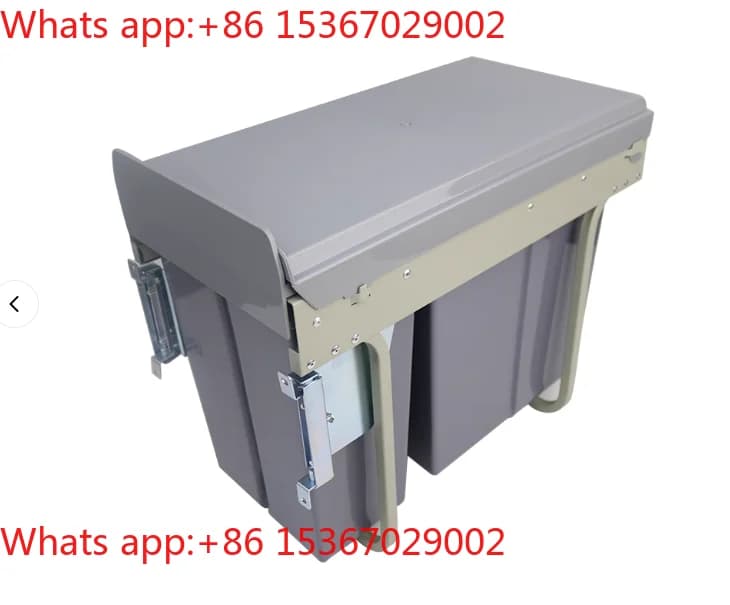 Grande cestino per rifiuti da cucina in plastica da cucina con inserto nascosto incorporato Push-pull armadio di separazione asciutto e bagnato pattumiera