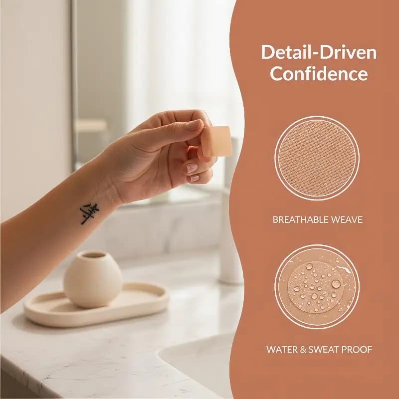 5pcs Invisible Skin Color Tattoo Patches For Arms Legs Back Post-Surgery Cover Up Natural-Looking Birthmark Concealer