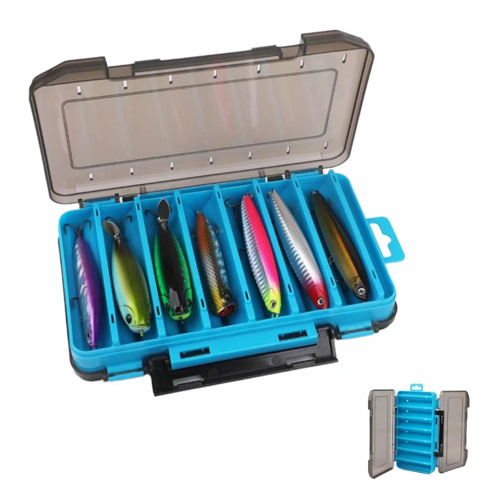 Ackibbik 1pc Fishing equipment box with dividers Clear box for fishing equipment Double-sided outdoor fishing bait container