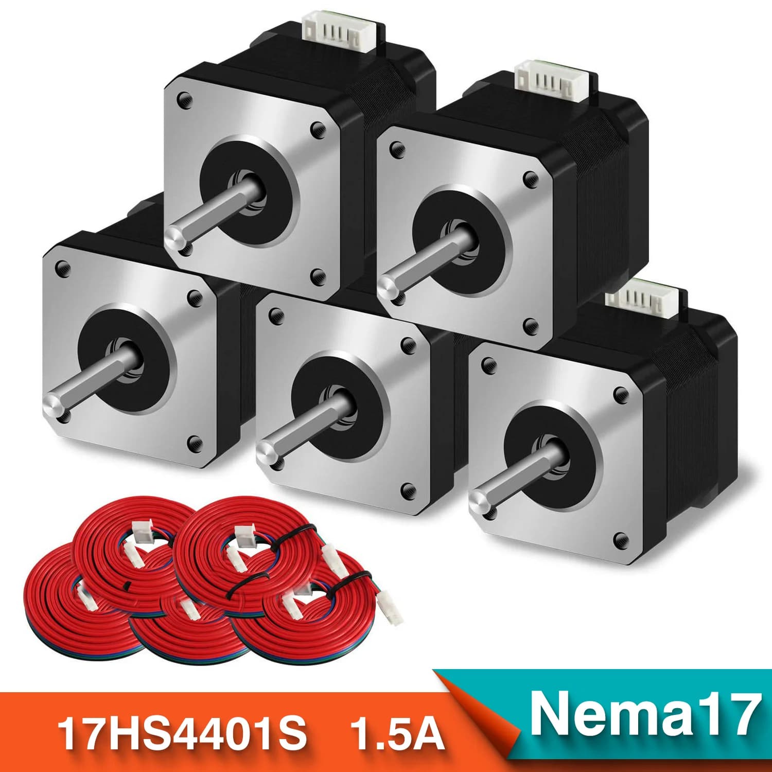Usongshine 5 pz 17 hs4401 Nema17 motore passo-passo 4-lead 42 motore 42bygh 1.5A con linea per stampante 3D macchina per incisione Laser CNC