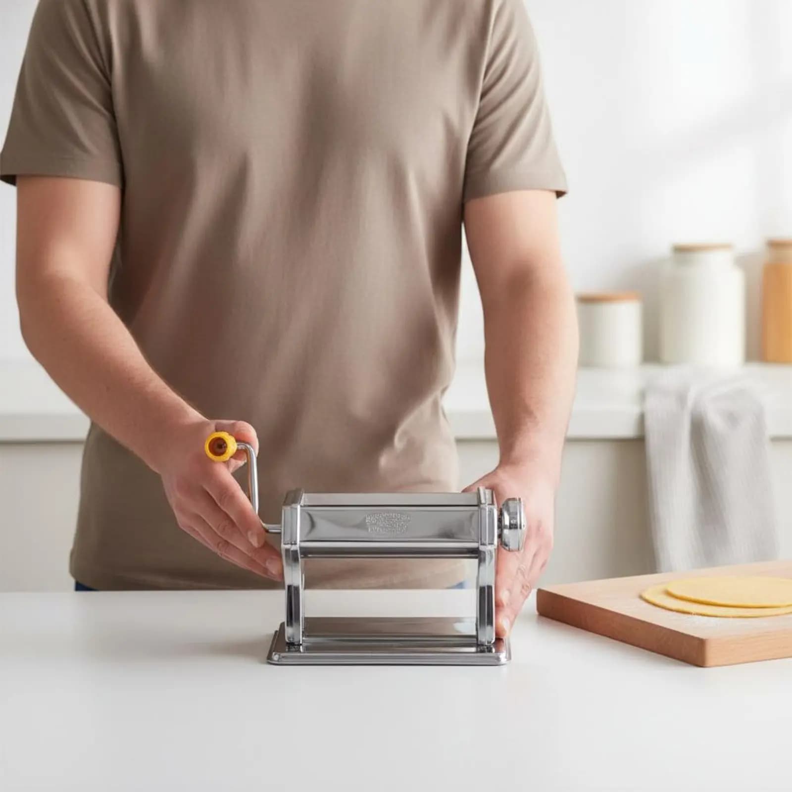 Macchina per Pasta Manuale Multifunzionale con Manovella, Pressa per Sfoglie di Ravioli, Struttura in Acciaio Inox, Utensile da Cucina