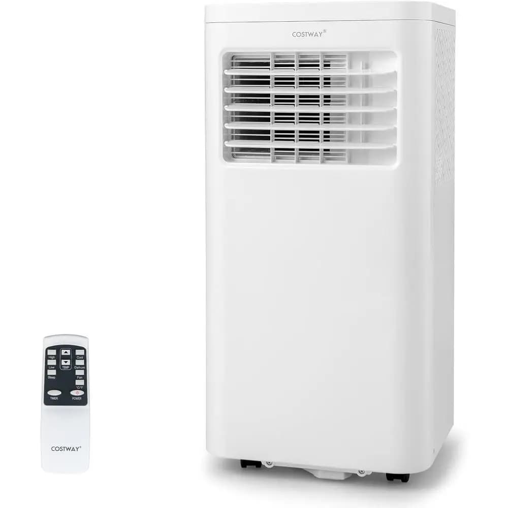 Condizionatore d'aria portatile da 8000 BTU con deumidificatore integrato, modalità sleep, timer 24 ore, telecomando, raffredda fino a 250 mq. Ft.