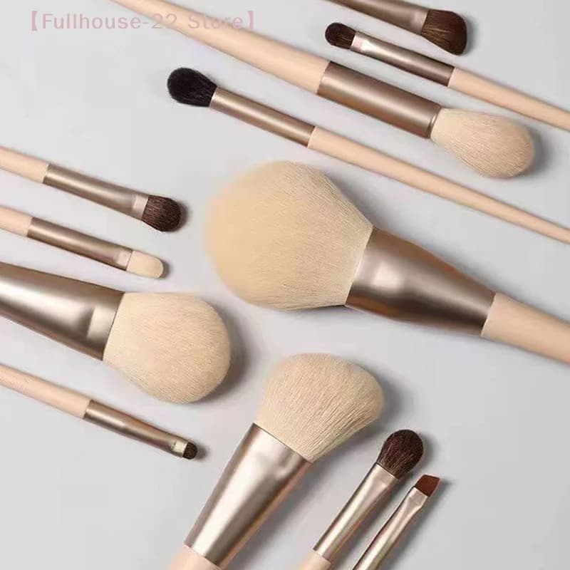 【MAX-22】【MAX-22】Set completo di 12 pennelli per il trucco, set completo per fondotinta, cipria, fard, correttore, ombretto, con custodia.