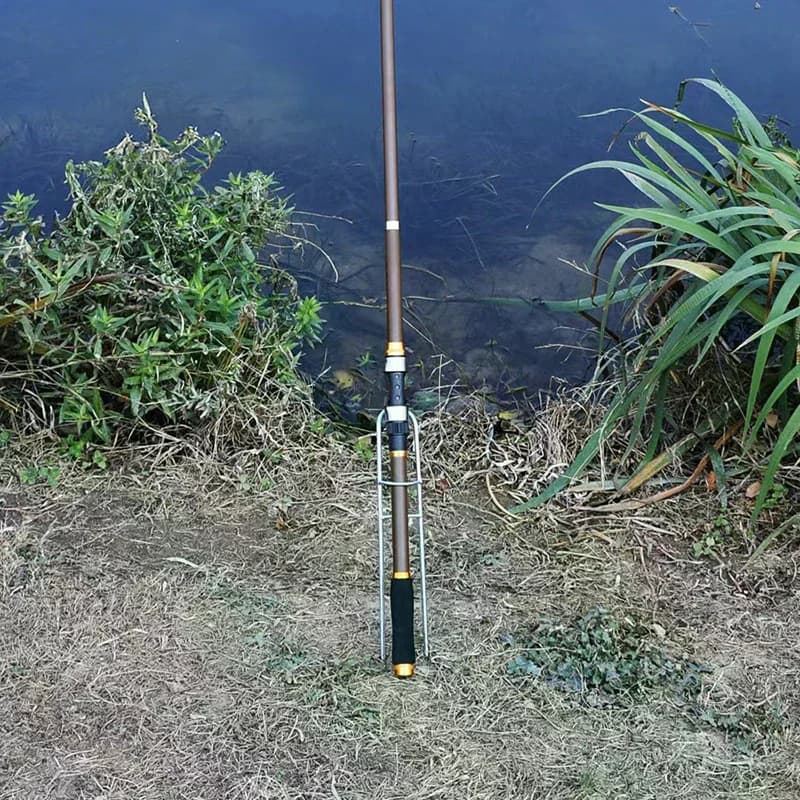 Supporto per Canna da Pesca a Doppio Anello con Forcella Singola, Staffa per Canna da Pesca da Riva, Attrezzo da Pesca per Esterni