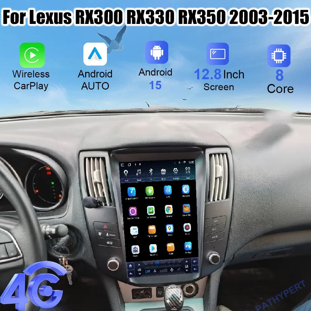 Android 15 Per Lexus RX300 RX330 RX350 2003-2015 Auto Lettore Multimediale 12.8 "Radio CarPlay Touch Screen Stereo Bluetooth GPS 4G