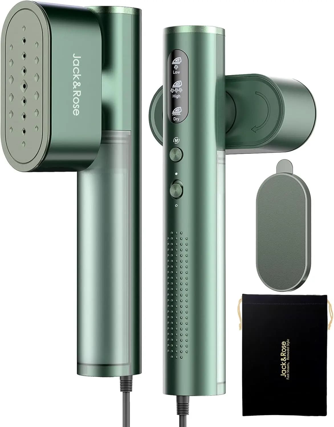 Ferro da Stiro e Vaporizzatore Portatile 2-in-1, Riscaldamento in 15s, Ampio Pannello in Ceramica, 100-220V per Vestiti, Utilizzabile in Tutto il Mondo
