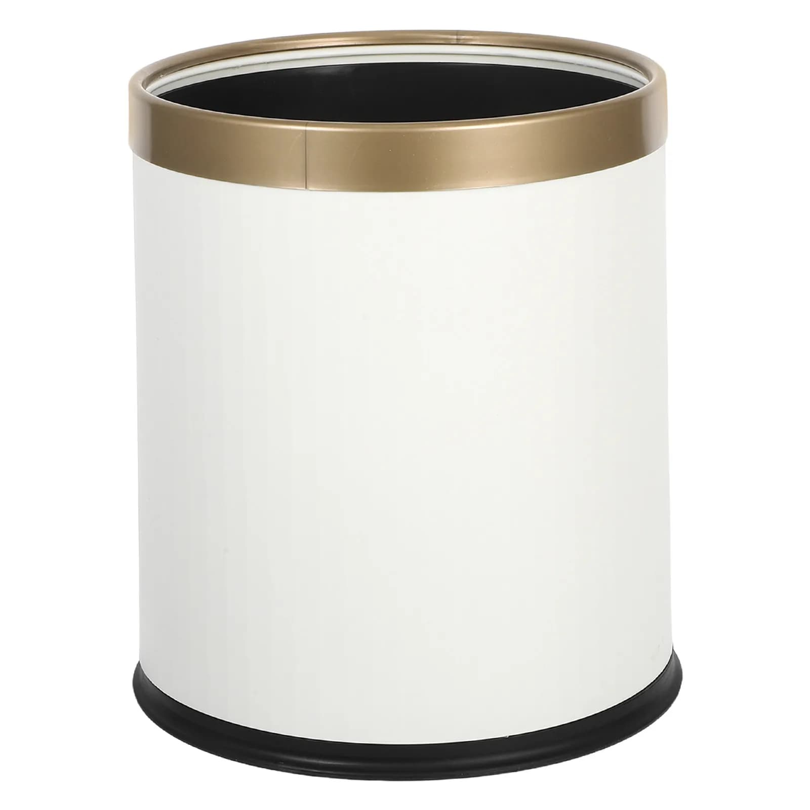 Large Capacity Double-Layer Waste Basket Plastic Trash Can for Kitchen Bathroom Office Living Room Bathroom Trash Can White