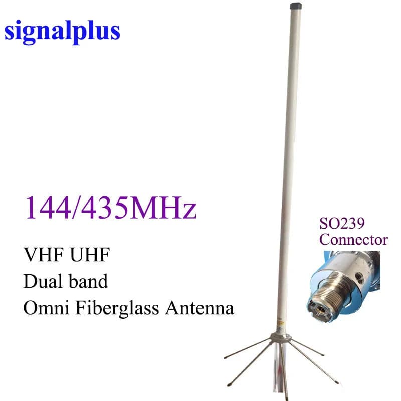 Antenna omnidirezionale VHF UHF in fibra di vetro, UV 144/435MHz, antenna esterna per walkie-talkie S239 SL16-K