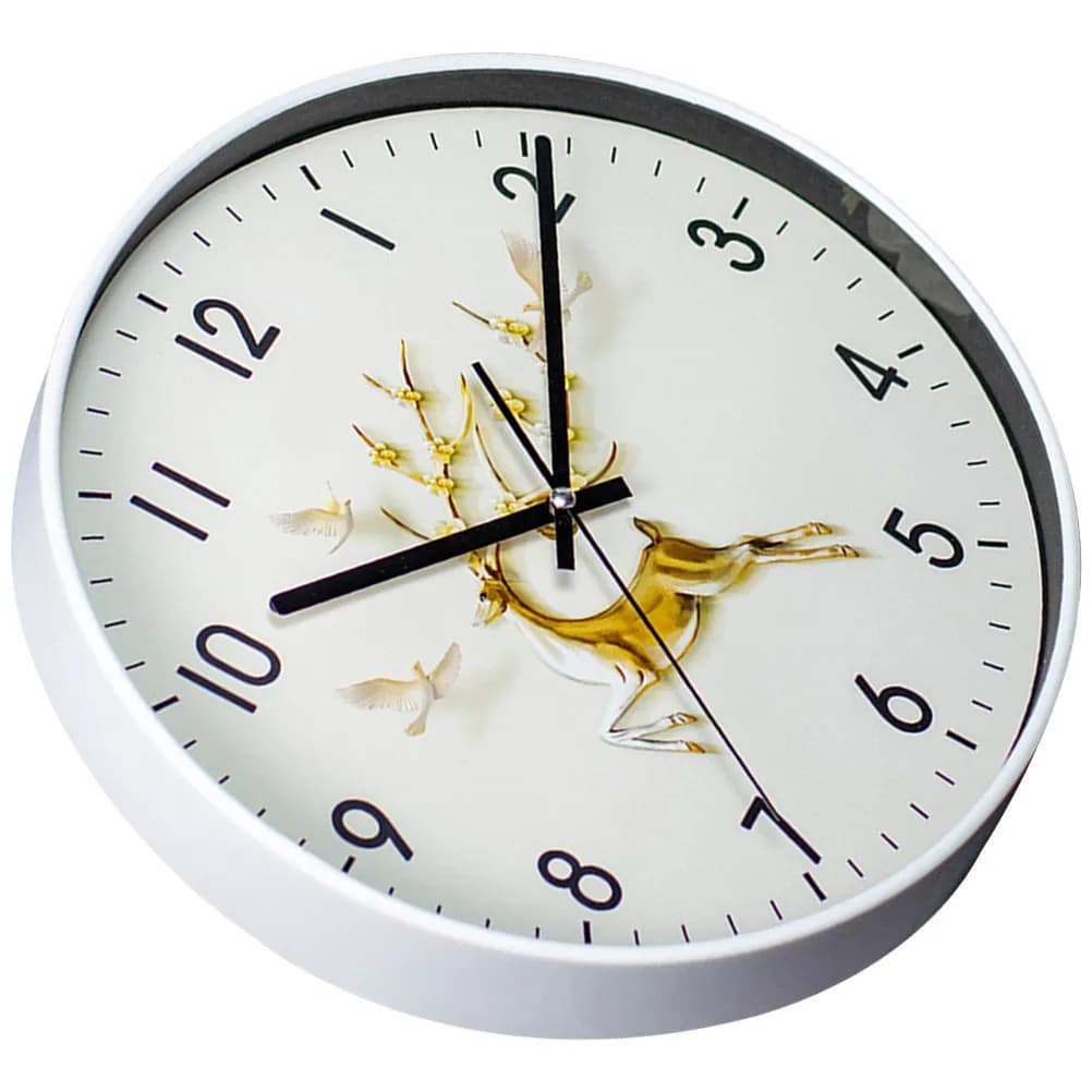 Orologio da Parete Rotondo Golden Deer, Silenzioso e Moderno, Decorativo per Camera da Letto, Soggiorno, Ufficio, Cucina, Arredamento Casa, Uso Interno