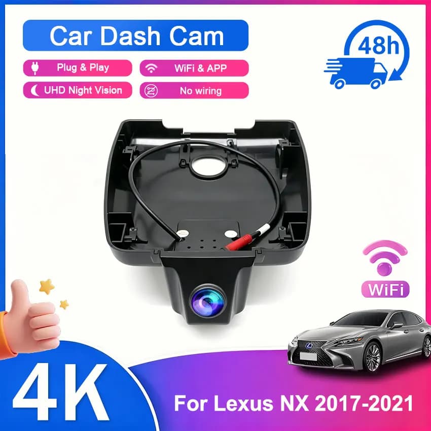 Plug and play Car DVR For Lexus For Lexus NX NX300H NX200T NX200 2018-2021 Dash Cam WiFi 4K 2160P Loop recording Dashcam