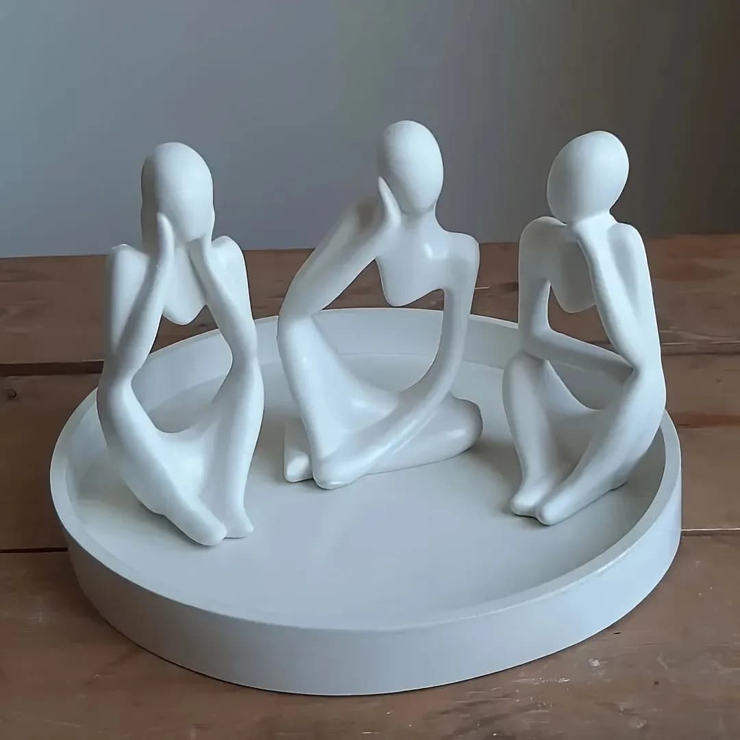 Stampo in resina a tre pezzi, moderno e minimalista, in silicone bianco, adatto per la creazione di oggetti fai-da-te in resina epossidica.