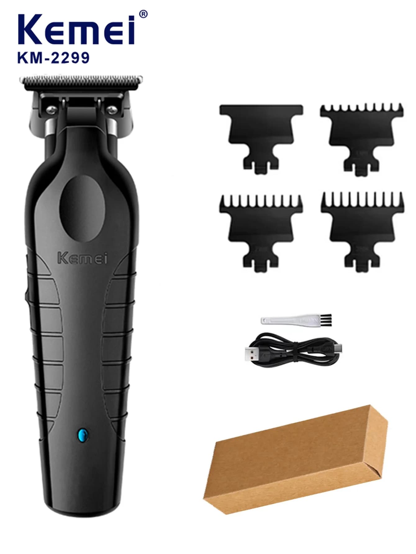 Kemei 2299 Professional Hair Clipper 0mm Zero Gapped Carving Clipper Men's Cordless Hair Trimmer Electric Hair Cutting Machine