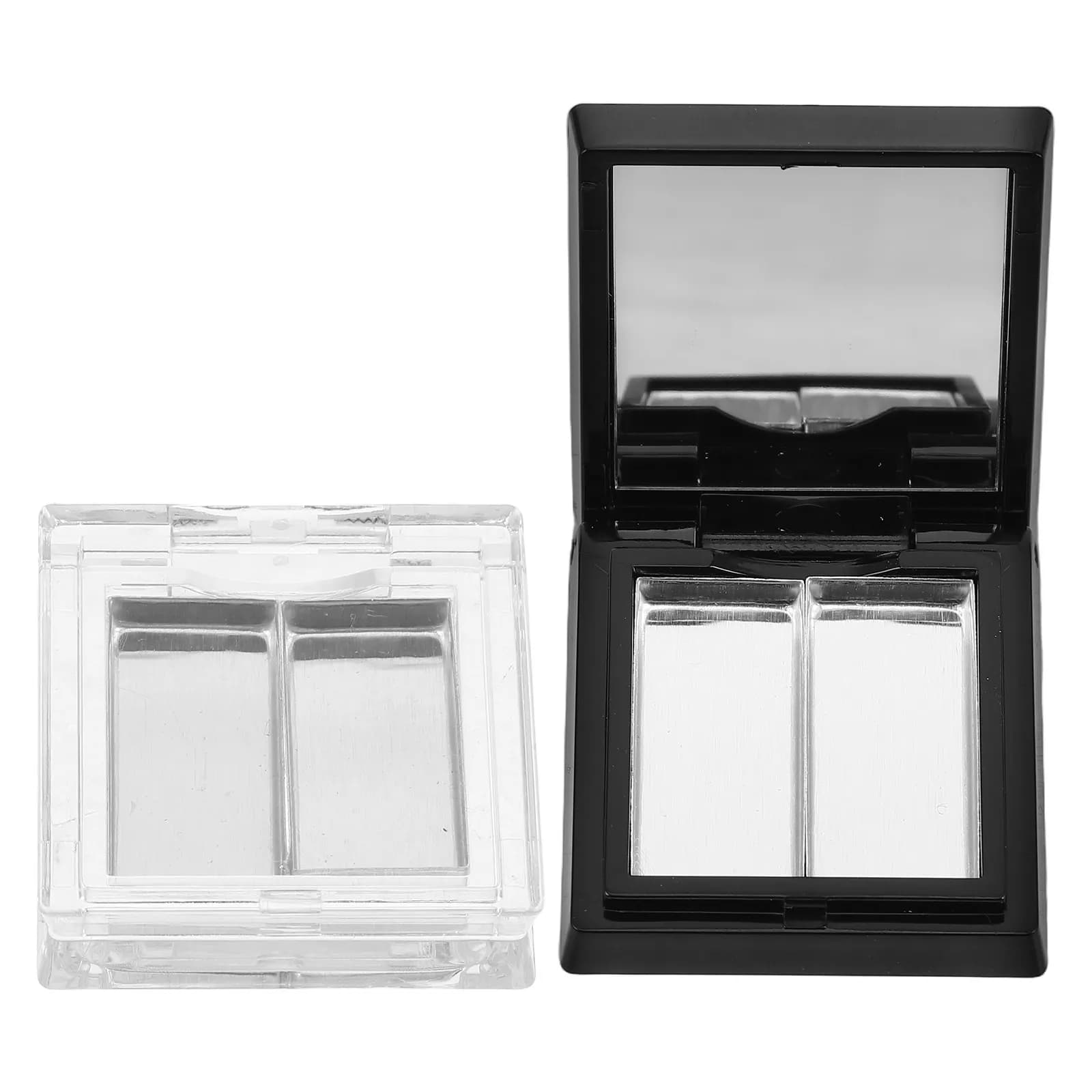 2 Pieces Empty Container for Palette Shades, Organizer Tricks Compact Double Bathtub, Fai-to-te travel case for Lip, Blush, Lighting