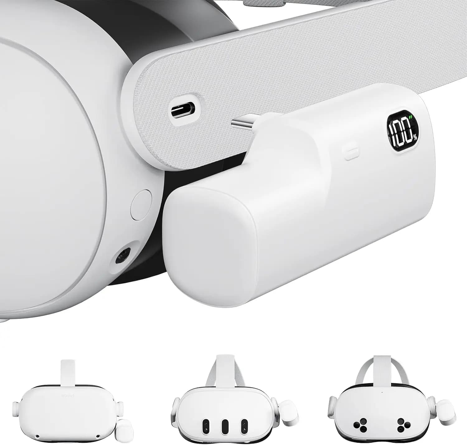 Batteria per Meta Quest 3/3S per Oculus Quest 2 5000mAh Caricabatteria esteso Accessori VR Cuffie VR Power Bank